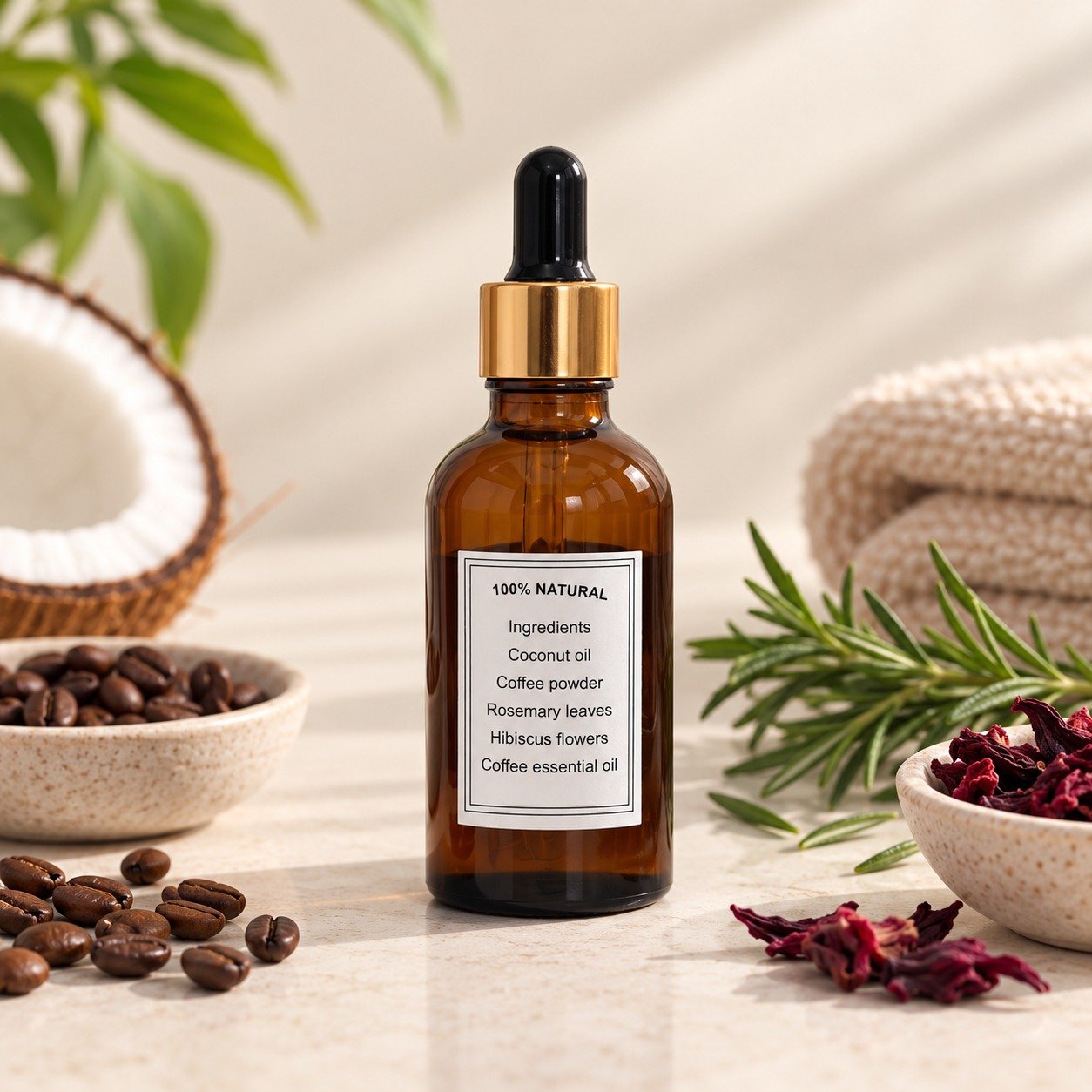 Prairie Hair Growth Oil – Coconut, Coffee, Hibiscus & Rosemary 100g - Image 2